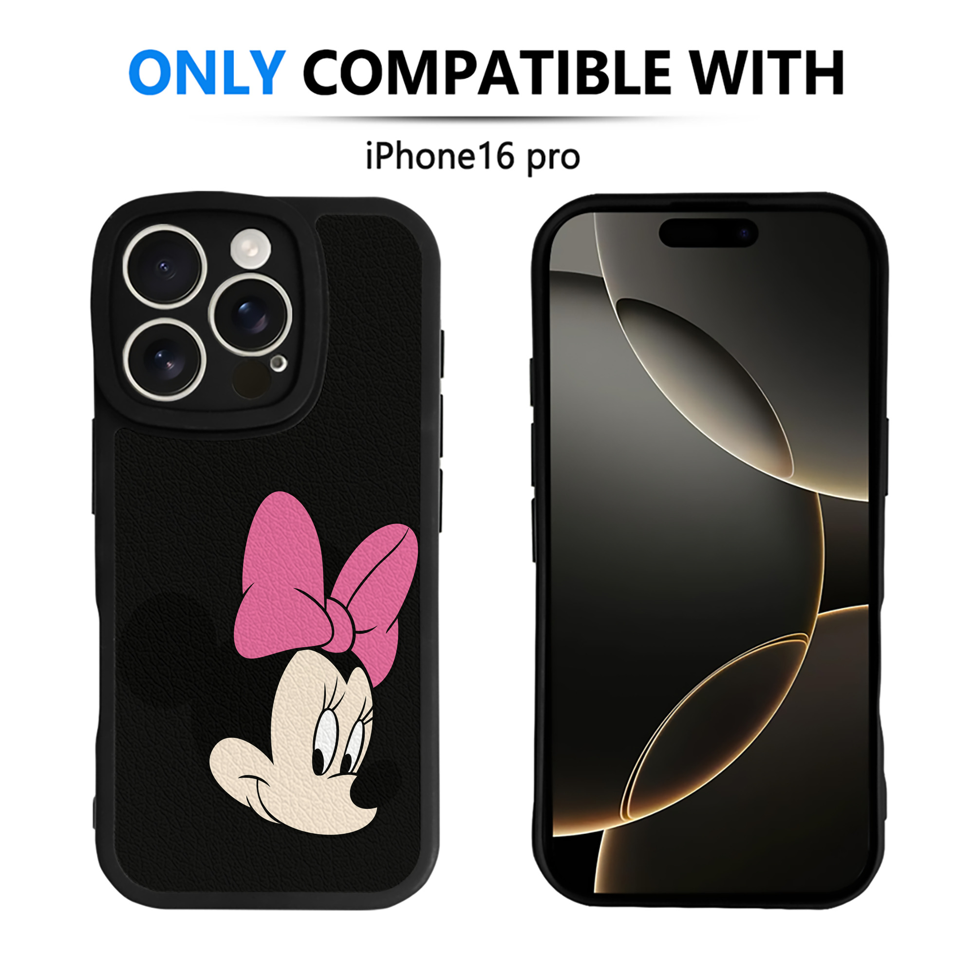 （画像用） ミッキーマウス Mickey Mouse 【iPhone 16シリーズ対応】シリコンスマホケース（レザー調） 材質：シリコン